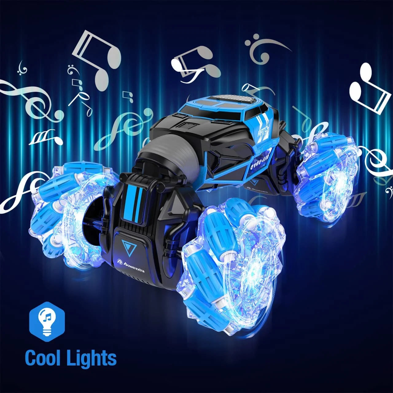 POWEREXTRA COCHE DE ACROBACIAS A CONTROL REMOTO 4WD